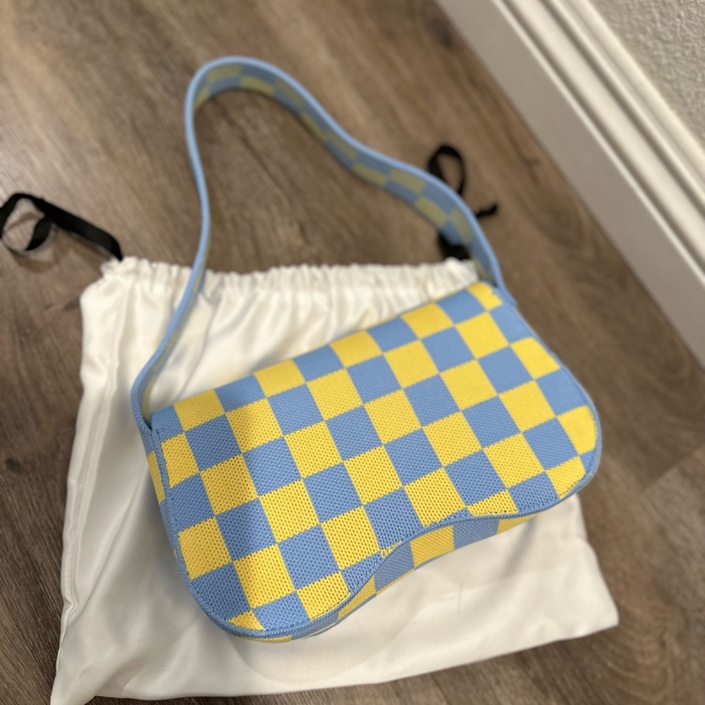 JW PEI Becci Knitted Shoulder Bag - Ice & Yellow - Picture 3 of 4